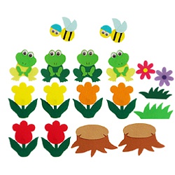 [청양토이] 환경꾸미기(중) - 개구리봄나들이 / 환경구성 게시판꾸미기 찍찍이장식소품