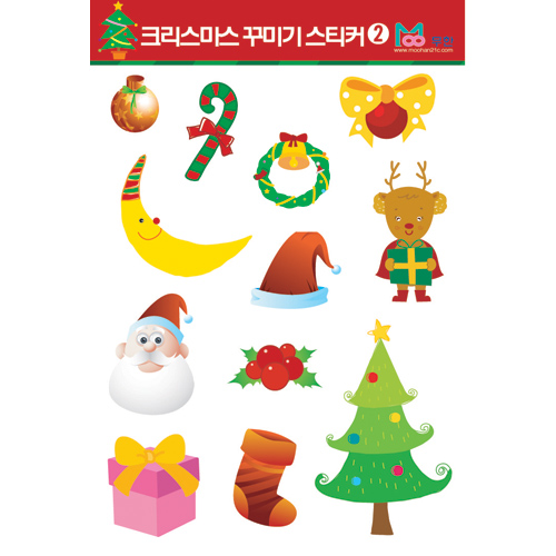 [무한] 크리스마스 꾸미기 스티커2 (1봉-5매)
