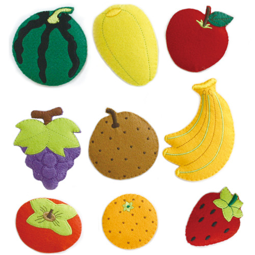 [매직캐슬] 1161 토독! 과일 / 9종 모형 펠트교구 자료 찍찍이
