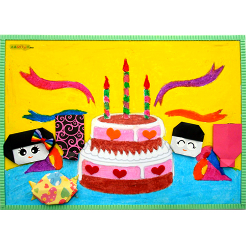 [감성쫑이] 종이접기&색칠공부_생일날 맛있는 케이크를 꾸며보세요 (10개입) / 환경게시판 만들기
