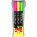 문화연필 언더라인 형광펜 3색 세트 연두 노랑 분홍 사무용 학습용 형광펜