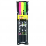 문화연필 트윈 언더라인 형광펜 3색 세트 노랑 분홍 연두 양방향 사무용 학습용 형광펜