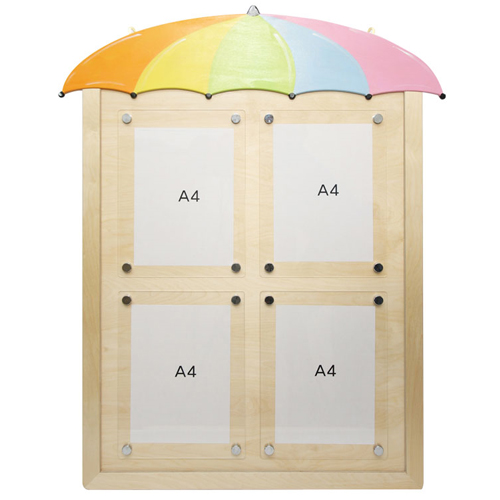 [공간] 자석식 우산알림판 (A4-4칸/세로형) / 아크릴커버 자석다보 자작나무게시판 안내판