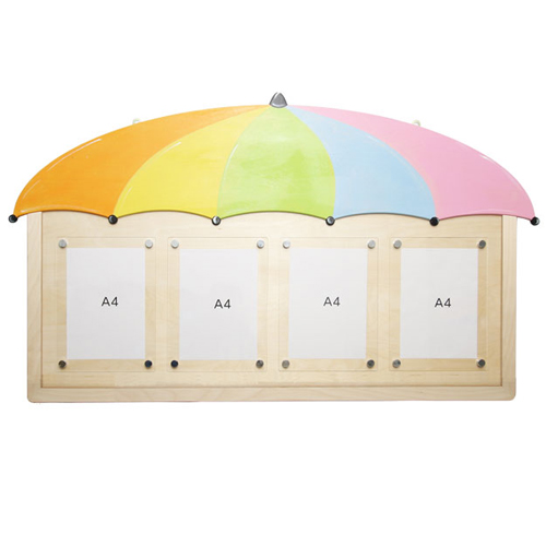[공간] 자석식 우산알림판 (A4-4칸/가로형) / 아크릴커버 자석다보 자작나무게시판 안내판