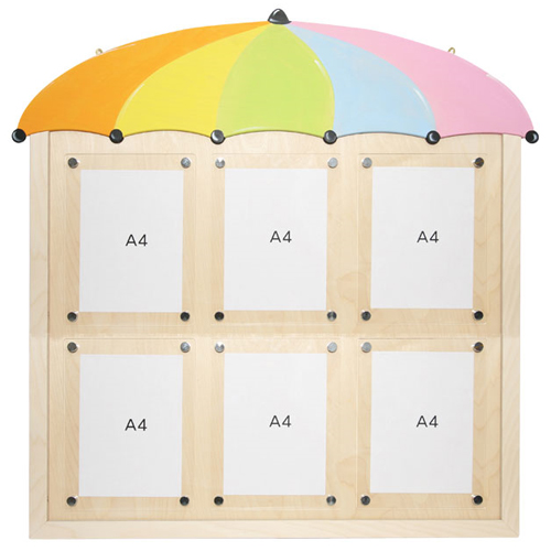 [공간] 자석식 우산알림판 (A4-6칸) / 아크릴커버 자석다보 자작나무게시판 안내판