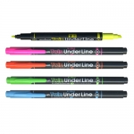 문화연필 트윈 언더라인 형광펜 연두 노랑 분홍 파랑 주황 12개입 양방향 형광펜