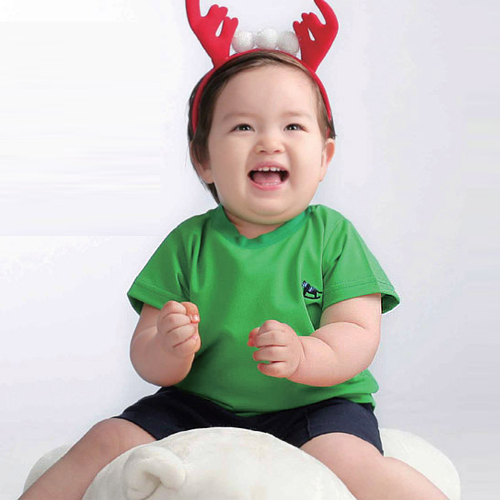 [서울원복] 영아용 CC-6 연두T / 유치원 어린이집 여름 단체티셔츠 단체선물 개별구매가능