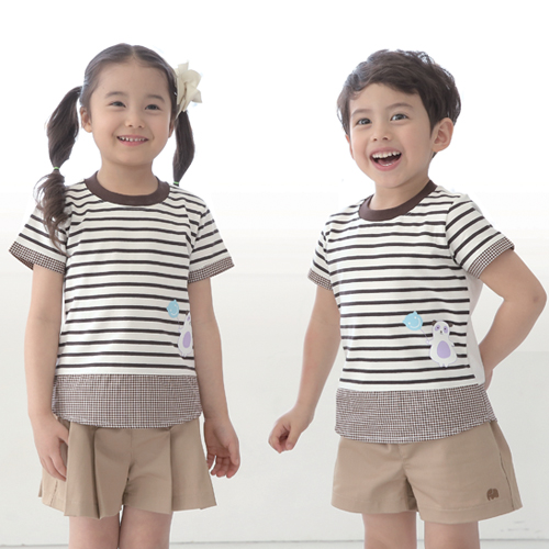 [리틀빔] S1210 (30수면스판) (베이지팬츠/큐롯팬츠/청지바지) / 유치원 어린이집 하복 여름활동복