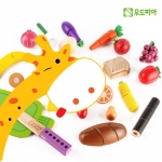 [우드피아] 기린 소꿉놀이 풀세트 / 원목 음식 학습교구 우드피아