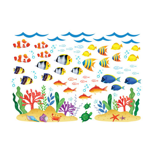 [환타스틱스] 인테리어 푸른바다_물고기 FDT-21115 / 홈데코 포인트 스티커
