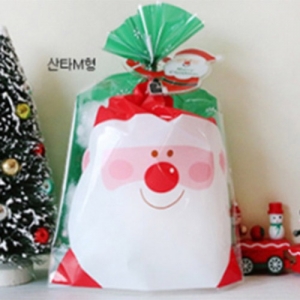 [야미데코] A01 산타M형 10장 / 크리스마스 성탄 선물포장 비닐봉투