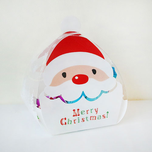 [야미데코] B13 산타모자PET상자 1개 / 크리스마스 성탄 선물포장 박스