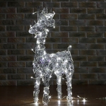 70cm LED 실버 반짝이 사슴 장식(중)65016-60907 / 크리스마스 성탄절 인테리어