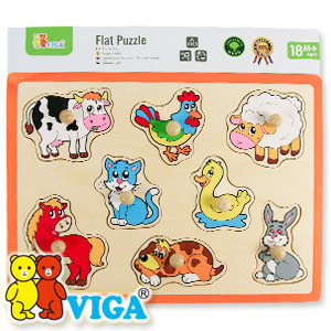 [Viga] 동물 꼭지퍼즐 / 원목 조각 맞추기