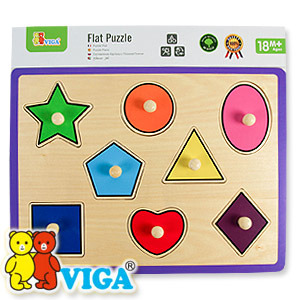 [Viga] 도형 꼭지퍼즐 / 원목 조각 맞추기