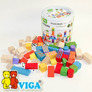 [Viga] 원목 칼라블럭 (50Pcs) / 조각성 만들기
