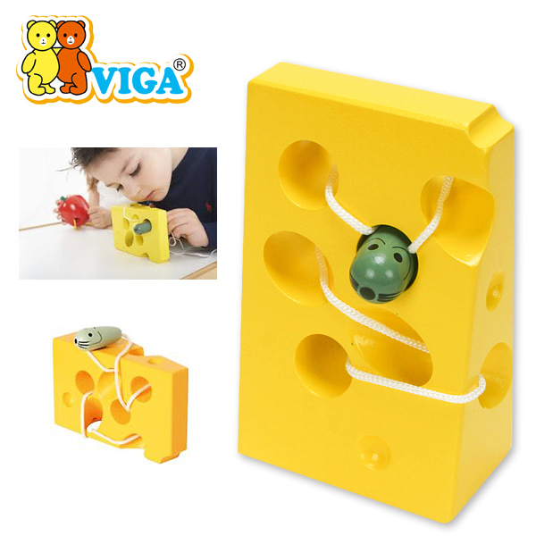 [Viga] 치즈 실꿰기 / 원목 구슬 줄따라가기