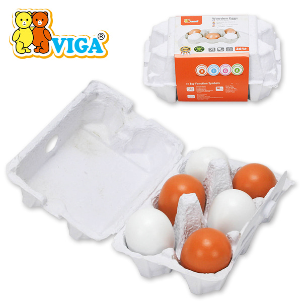 [Viga] 모형 계란 6pcs / 원목 모형 음식