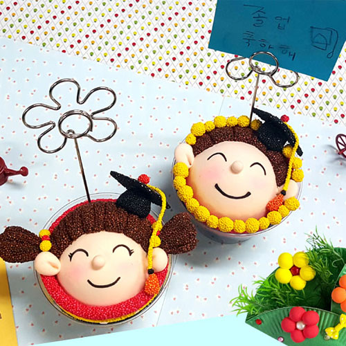 토단 졸업 축하 컵케이크 (5인세트) / 졸업입학만들기