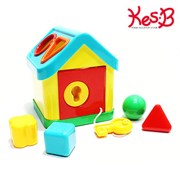 [캐스B] 튼튼 열쇠 블럭도형 하우스 / 퍼즐 창의적놀이 교육용놀이 감각발달 열쇠